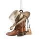 Acrylic Cowboy Boots Hat 2D Flat Hanging Car