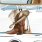 Acrylic Cowboy Boots Hat 2D Flat Hanging Car