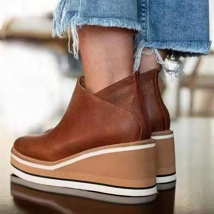 Ladies Platform Ankle Boots