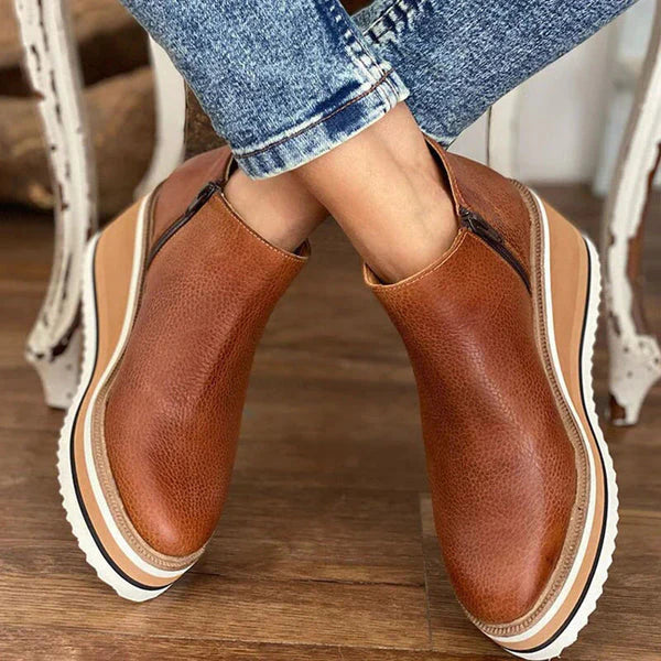 Ladies Platform Ankle Boots