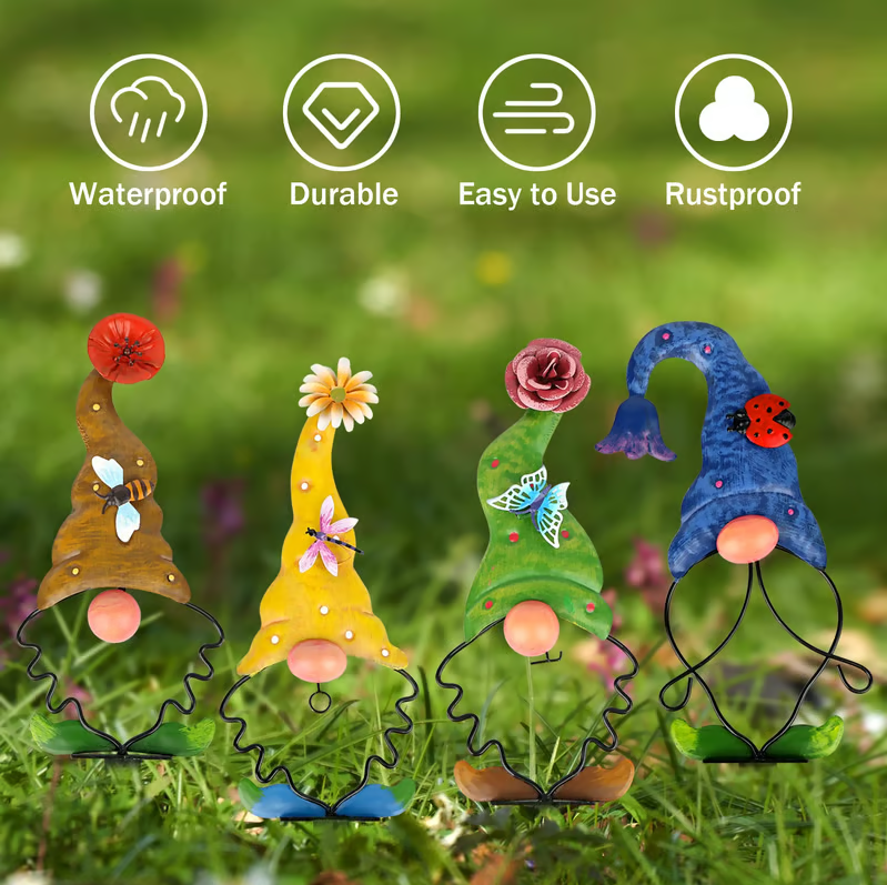🔥Gnome Set of 4 Yard Stakes