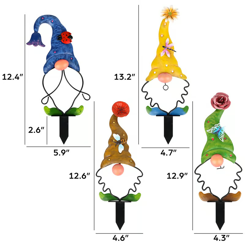 🔥Gnome Set of 4 Yard Stakes